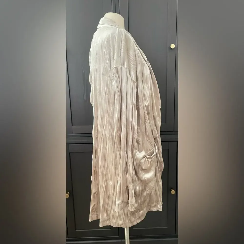 Zara Oversized Party Frock Open Blazer Crinkle Velvet‎ Like Material Size Small